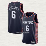 Kristaps Porzingis NO 6 Camiseta New York Knicks Ciudad Edition Azul