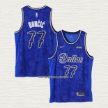 Luka Doncic NO 77 Camiseta Dallas Mavericks Fashion Royalty Azul