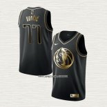 Luka Doncic NO 77 Camiseta Dallas Mavericks Golden Edition Negro