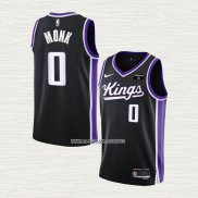 Malik Monk NO 0 Camiseta Sacramento Kings Icon 2023-24 Negro