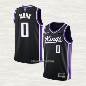 Malik Monk NO 0 Camiseta Sacramento Kings Icon 2023-24 Negro