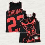 Michael Jordan NO 23 Camiseta Chicago Bulls Mitchell & Ness Big Face Negro