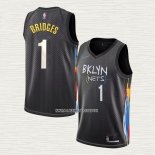 Mikal Bridges NO 1 Camiseta Brooklyn Nets Ciudad 2022-23 Negro