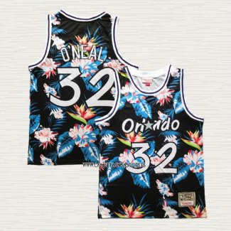 NO 32 Camiseta Orlando Magic Floral Fashion Negro Shaquille O'neal