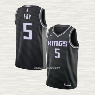 NO 5 Camiseta Sacramento Kings Statement 2020-21 Negro De'Aaron Fox