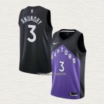 OG Anunoby NO 3 Camiseta Toronto Raptors Earned 2020-21 Negro Violeta