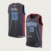 Ousmane Dieng NO 13 Camiseta Oklahoma City Thunder Ciudad 2022-23 Gris