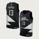 Paul George NO 13 Camiseta Los Angeles Clippers Statement 2022-23 Negro