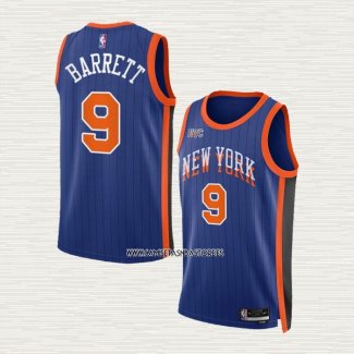 RJ Barrett NO 9 Camiseta New York Knicks Ciudad 2023-24 Azul