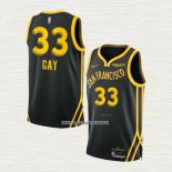 Rudy Gay NO 33 Camiseta Golden State Warriors Ciudad 2023-24 Negro
