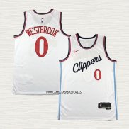 Russell Westbrook NO 0 Camiseta Los Angeles Clippers Association 2024-25 Blanco