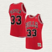 Scottie Pippen NO 33 Camiseta Chicago Bulls Mitchell & Ness 1997-98 Rojo