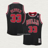 Scottie Pippen NO 33 Camiseta Nino Chicago Bulls Mitchell & Ness 1997-98 Negro