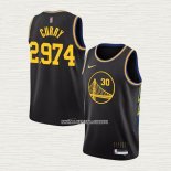 Stephen Curry Camiseta Golden State Warriors 2974th 3 Points Negro