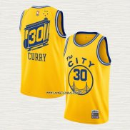 Stephen Curry NO 30 Camiseta Golden State Warriors Mitchell & Ness 2019-20 Amarillo
