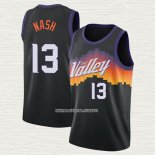 Steve Nash NO 13 Camiseta Phoenix Suns Ciudad 2020-21 Negro