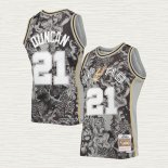 Tim Duncan NO 21 Camiseta San Antonio Spurs Special Year Of The Tiger Negro .