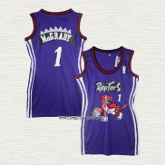 Tracy McGrady NO 1 Camiseta Mujer Toronto Raptors Violeta