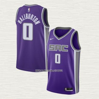 Tyrese Haliburton NO 0 Camiseta Sacramento Kings Icon 2020-21 Negro