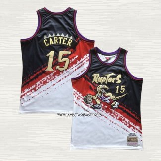 Vince Carter NO 15 Camiseta Toronto Raptors Mitchell & Ness Negro Rojo