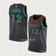 Xavier Cooks NO 12 Camiseta Washington Wizards Ciudad 2023-24 Negro