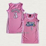 Allen Iverson NO 3 Camiseta Mujer Philadelphia 76ers Rosa