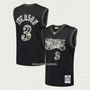 Allen Iverson NO 3 Camiseta Philadelphia 76ers Camuflaje Verde