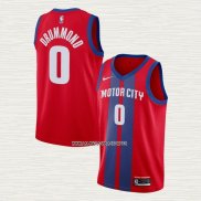 Andre Drummond NO 0 Camiseta Detroit Pistons Ciudad 2019-20 Rojo