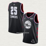 Ben Simmons NO 25 Camiseta Philadelphia 76ers All Star 2019 Negro