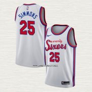 Ben Simmons NO 25 Camiseta Philadelphia 76ers Classic 2019-20 Blanco