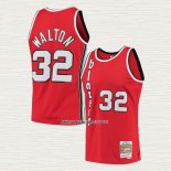 Bill Walton NO 32 Camiseta Portland Trail Blazers Mitchell & Ness 1976-77 Rojo