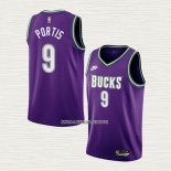 Bobby Portis NO 9 Camiseta Milwaukee Bucks Classic 2022-23 Violeta