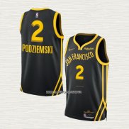Brandin Podziemski NO 2 Camiseta Golden State Warriors Ciudad 2023-24 Negro
