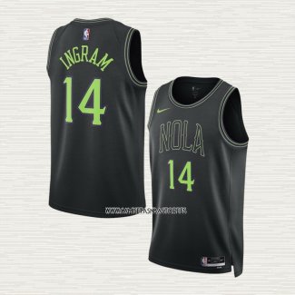 Brandon Ingram NO 14 Camiseta New Orleans Pelicans Ciudad 2023-24 Negro