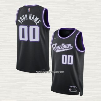 Camiseta Sacramento Kings Personalizada Ciudad 2021-22 Negro