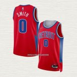 Chris Smith NO 0 Camiseta Detroit Pistons Ciudad 2021-22 Rojo