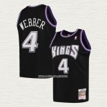 Chris Webber NO 4 Camiseta Sacramento Kings Mitchell & Ness 2000-01 Negro