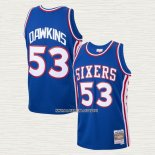 Darryl Dawkins NO 53 Camiseta Philadelphia 76ers Mitchell & Ness 1976-77 Azul