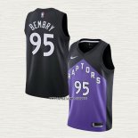 DeAndre Bembry NO 95 Camiseta Toronto Raptors Earned 2020-21 Negro Violeta