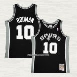Dennis Rodman NO 10 Camiseta San Antonio Spurs Mitchell & Ness 1993-94 Negro