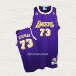 Dennis Rodman NO 73 Camiseta Los Angeles Lakers Retro Violeta