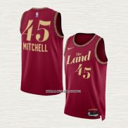 Donovan Mitchell NO 45 Camiseta Cleveland Cavaliers Ciudad 2023-24 Rojo