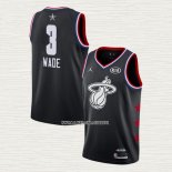 Dwyane Wade NO 3 Camiseta Miami Heat All Star 2019 Negro