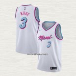 Dwyane Wade NO 3 Camiseta Miami Heat Ciudad 2017-18 Blanco