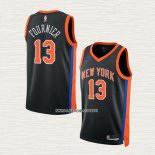 Evan Fournier NO 13 Camiseta New York Knicks Ciudad 2022-23 Negro
