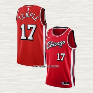Garrett Temple NO 17 Camiseta Chicago Bulls Ciudad 2021-22 Rojo
