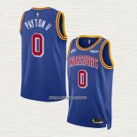 Gary Payton II NO 0 Camiseta Golden State Warriors 75th Anniversary Azul