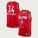 Giannis Antetokounmpo NO 34 Camiseta Milwaukee Bucks All Star 2020 Rojo