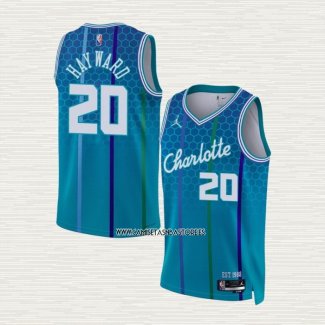 Gordon Hayward NO 20 Camiseta Charlotte Hornets Ciudad 2021-22 Azul