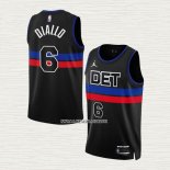 Hamidou Diallo NO 6 Camiseta Detroit Pistons Statement 2022-23 Negro
